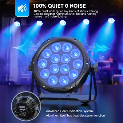 IP65 Waterproof LED Par Light 14x10W 4in1 RGBW DMX512 Outdoor Stage Light Party - Image 1 of 4