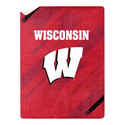 Northwest NCAA Wisconsin Badgers Silk Touch Sherpa Throw Blanket, 60"X80" Cover