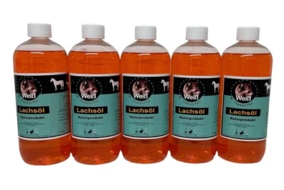 TIERMENÜ-WEISS Weiß Premium-Plus Lachs-Öl 5 x 1L - Markenprodukt - Premiumware B (7,20 EUR/l)