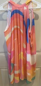 AURA Red Dress Boutique Pink High Neck NWT Sleeveless Size S Swing Dress - Picture 1 of 24
