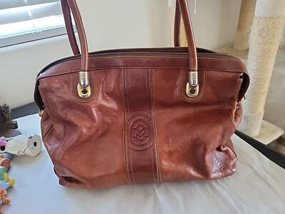 Кожаная сумка Marino Orlandi коричневая сумка-тоут Weekender ширина 15 дюймов высота X 10 дюймов - Изображение 1 из 4