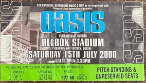 OASIS CONCERT TICKET STUB REEBOK STADIUM BOLTON SATURDAY 15TH JULY 2000 - Imagen 1 de 2