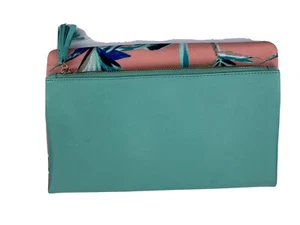 Rachel Pally Reversible Clutch Makeup Travel Bag Tropical Print Fold Over Bag - Picture 1 of 7