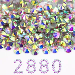 Flatback Rhinestones Bulk 2880PCS Crystal AB Rhinestones for Clothes DIY Deco... - Picture 1 of 8