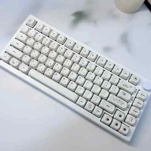 124-Key Milky White Cat Keycap Set PBT MOA Profile for Mechanical Keyboard - Picture 1 of 14