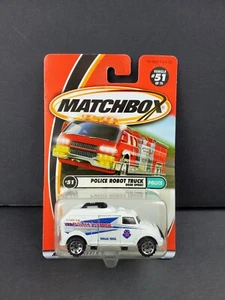 Matchbox 2001 Police #51 Police Robot Camion Bianco Apertura Porta Laterale Pressofuso ☆ - Foto 1 di 9