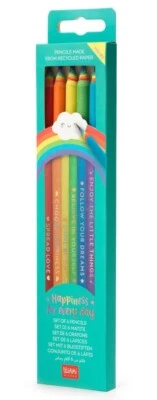 LEGAMI BLEISTIFT SET MIT 6 HB BLEISTIFTEN AUS RECYCLINGPAPIER REGENBOGEN NEU OVP