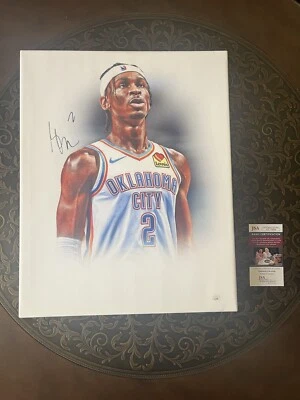 Signed 16x20 Shai Gilgeous Alexander Canvas. JSA COA - Image 1 of 3
