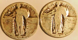 1929 and 1929 Standing Liberty Quarter Silver 2 Coins Lot #76 - Picture 1 of 2