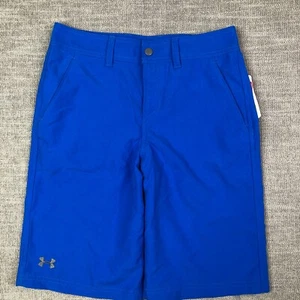 New! Under Armour Shorts Boys 14 Blue Chino Loose Fit Activewear - Picture 1 of 12