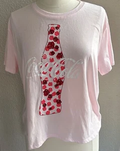 Coca Cola T-Shirt rosa mit geprägten Rosen in der Flasche Gr. 3XL Fun - Bild 1 von 9