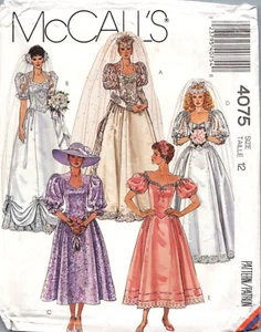 Vestido de novia McCalls 4075 OOP patrón de costura falta talla 12 - Imagen 1 de 2