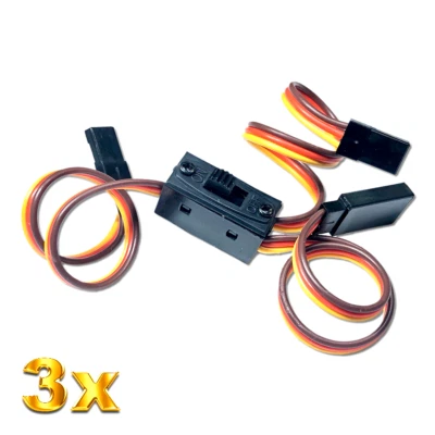 ✅ 3x Ein Aus Strom Power Schalterkabel Graupner Futaba 3x BEC JR Stecker je 15cm - Bild 1 von 4