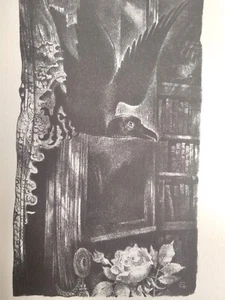 🌟 Poes Meisterwerk ORIGINAL 1943 Hugo Steiner-Prag Lithographie DER RABE - Bild 1 von 7