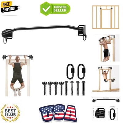 Barra de tração com capacidade de 440 lb com mosquetões fortes – ferramenta de treino definitiva - Imagem 1 de 4