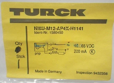 1PCS New For Turck Proximity Sensor Ni8U-M12-AP4X-H1141 - Image 1 of 4