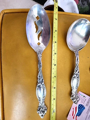 Frontenac by International Sterling Silver Pierced Serving Spoon original 8 5/8" - Image 1 of 4