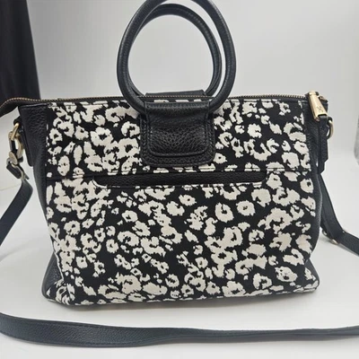 Bolso Bandolera Hobo International Negro Blanco Jacquard Cuero Bordeado Foto 1 de 4