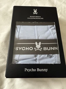 Psycho Bunny Herren Boxershorts 2er Pack Stretch Baumwolle Modal Blau Print Large NEU - Bild 1 von 5
