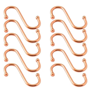 10 PCS S HOOK UTILITY KITCHEN RACK HOOK BALL END COPPERED 75MM POT PAN HANGER - Picture 1 of 4
