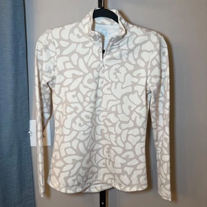 J McLaughlin Bedford Quarterzip Pullover Catalina Cloth Cream Tan Size XS - Picture 1 of 7