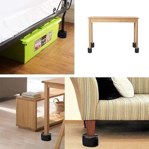 8er Set Betterhöhung verstellbar Tischerhöhung stapelbar Möbelerhöhung schwarz - Bild 1 von 7