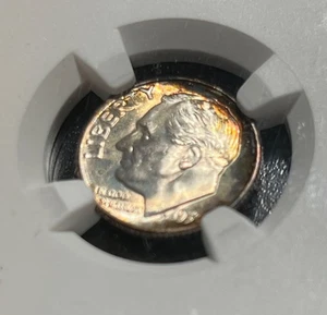 GORGEOUS 1950-D MS-67 ULTRA RAINBOW TONING Silver Roosevelt Dime - Picture 1 of 9