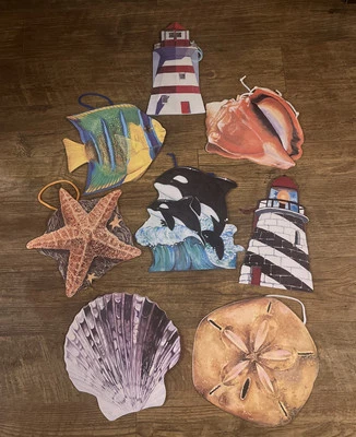 Bolsas de REGALO únicas con temática náutica LOTE DE 8 BOLSAS Sandollar Shells Delfines Más Foto 1 de 4