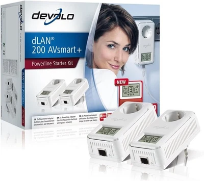 devolo dLAN 200 AVsmart+ Starter Kit plus  Powerline Adapter - Bild 1 von 4