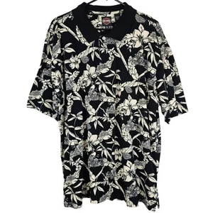 Harley Davidson Polo Shirt 2XL Black Floral Motorcycle Mens - Picture 1 of 11