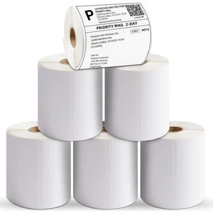4"x6" Direct Thermal Shipping Labels, 6 Rolls/1500 Labels, Perforated, White ... - Picture 1 of 7