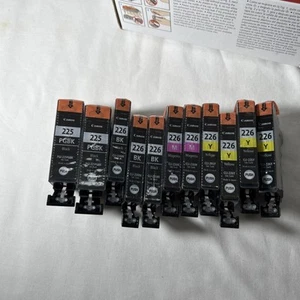 Lot of 11 Canon 225 & 226 Bulk Ink Printer Cartridges NO CYAN Genuine OEM - Picture 1 of 9