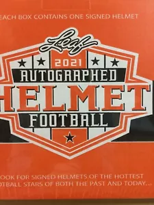 2021 LEAF AUTOGRAPHED FOOTBALL FULL SIZE HELMET FACTORY SEALED HOBBY BOX - Picture 1 of 1