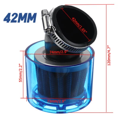 Filtro de aire impermeable para salpicaduras 42 mm motocicleta ATV Pit Dirt Bike 125cc 140cc 150cc Foto 1 de 4