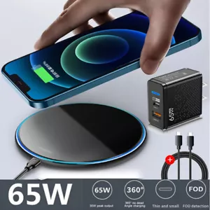 65W Wireless Charger Fast Charge Pad For Samsung Galaxy S24 FE S23 S22 S21 Ultra - Picture 1 of 19