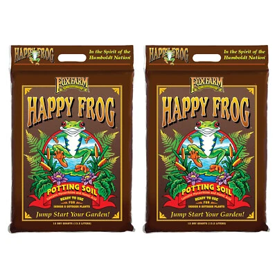FoxFarm Happy Frog Nutrient Rapid Growth Garden Potting Soil, 12 quart (2 Pack) - Image 1 of 4