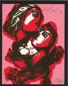 Nelson Dominguez  1999  Serigraphy Postcard 3/77  5.5" x 4.4"  Cuban Art - Picture 1 of 4