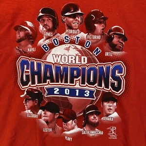 Boston Red Sox Shirt Mens Medium Red 2013 World Champions Players Graphic - Picture 1 of 9