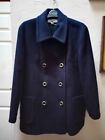 LAMPERT LONDON Vintage Ladies Blue Luxury Cashmere And Wool Overcoat UK 18