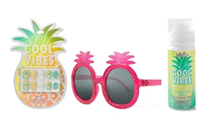 Justice For Girls Piña Buenas Vibraciones Uñas Mousse Gafas de Sol Conjunto de Regalo - Imagen 1 de 1