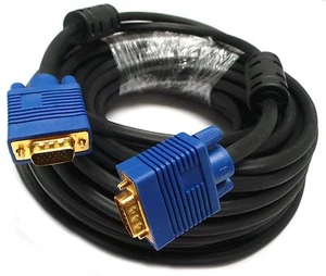15 PIN HD15 Blue SVGA SUPER VGA Monitor M/M Male Male Cable CORD FOR PC TV NEW - Picture 1 of 22
