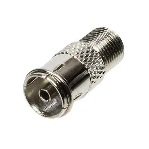 SAT F-Kupplung auf Koax F Buchse Schnell Verbinder 9,5mm Adapter SAT TV silber - Bild 1 von 6