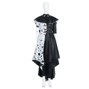 2021 Popular Cruella Cosplay Costume party dress suit Halloween Fashion suit - Picture 1 of 12