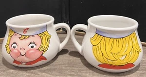 NOS 2 Pc Vintage Campbells 12 oz Soup Mugs Cups Bowls 1998 Houston Harvest HH - Picture 1 of 7