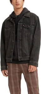 Levi's Men's Denim Cotton Button Front Denim Trucker Jacket----Size XL---Black - Picture 1 of 4