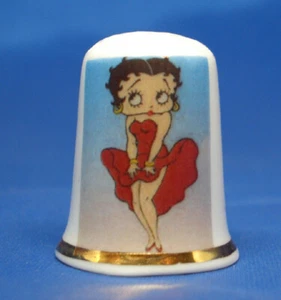 Birchcroft China Fingerhut -- Betty Boop Monroe Pose - kostenlose Kuppel Geschenkbox - Bild 1 von 3