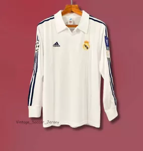 Real Madrid Champions League Final 2001-2002 Jersey Long Sleeve - Zidane #5 - Picture 1 of 6