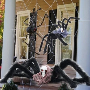 2Pack Spooky Ghost Head Spider Halloween Decoration Haunted House Prop Outdoor - Picture 1 of 10