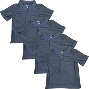 Studio 3 Boy’s 4-Pack Navy School Uniform Short-Sleeve Pique Polo Shirts - Picture 1 of 2