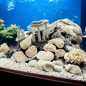 Classic Greek Column Ruin Aquarium Decor Coral And Shell Fish Tank